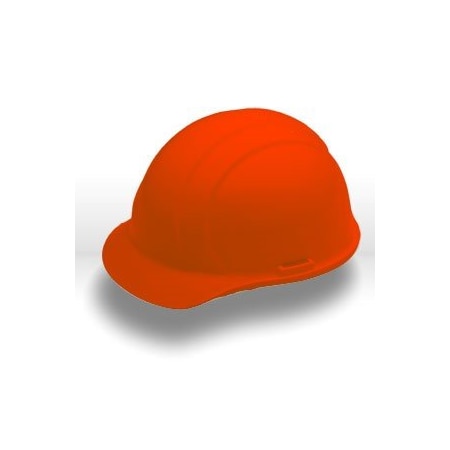 Erb Americana Mega Ratchet Safety Helmets CAP STYLE, 4-PT NYLON SUSPENSION w/RATCHET ADJUSTMENT, Orange 19363
